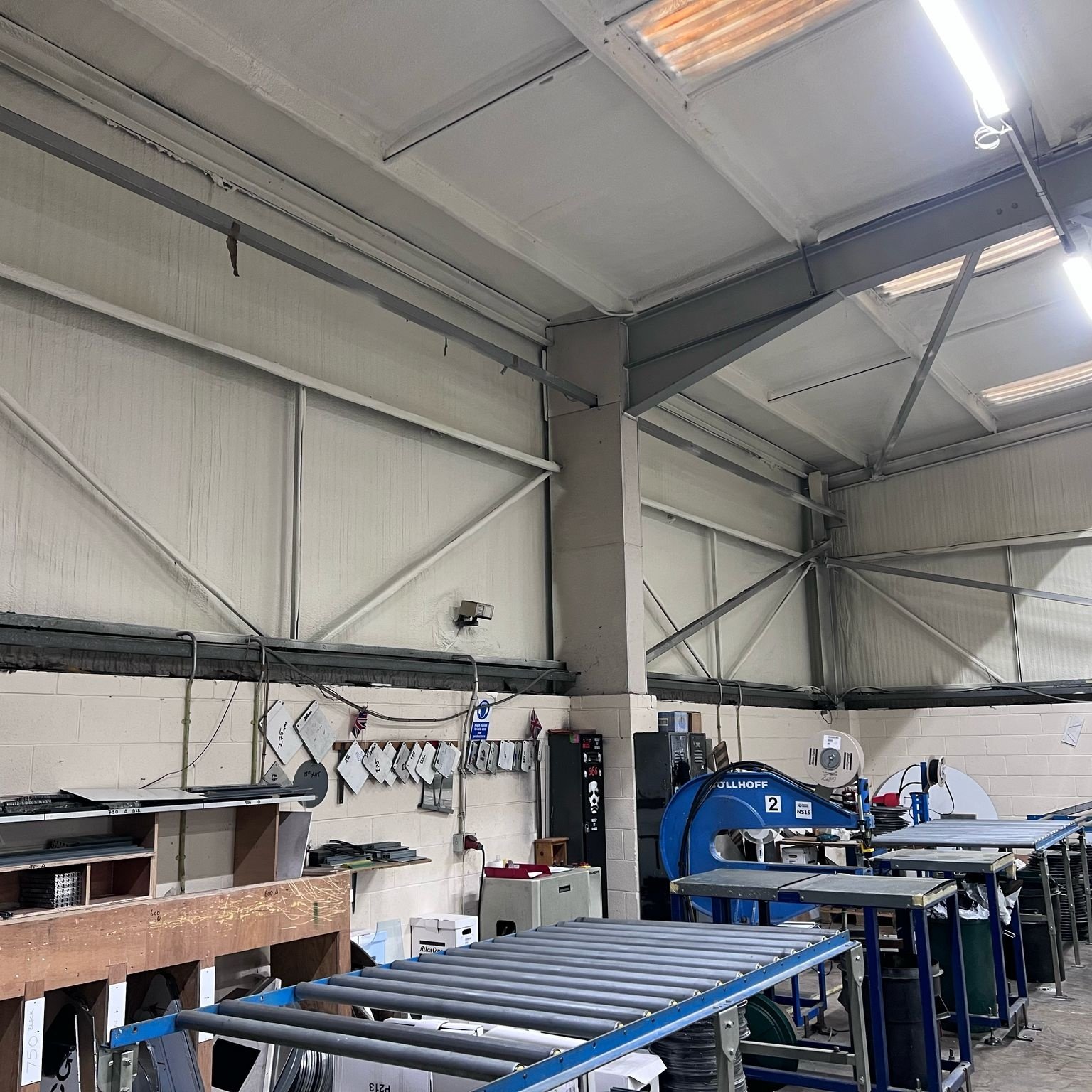 Factory and industrial unit spray foam roof insulation