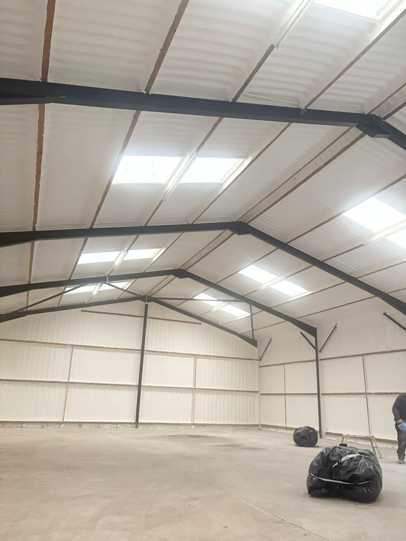 Dutch barn spray foam insulation