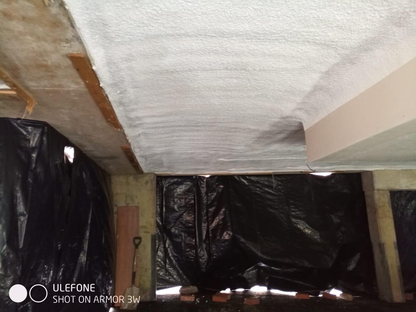 Retail unit ceiling soffit with DC315 fire-rated finish