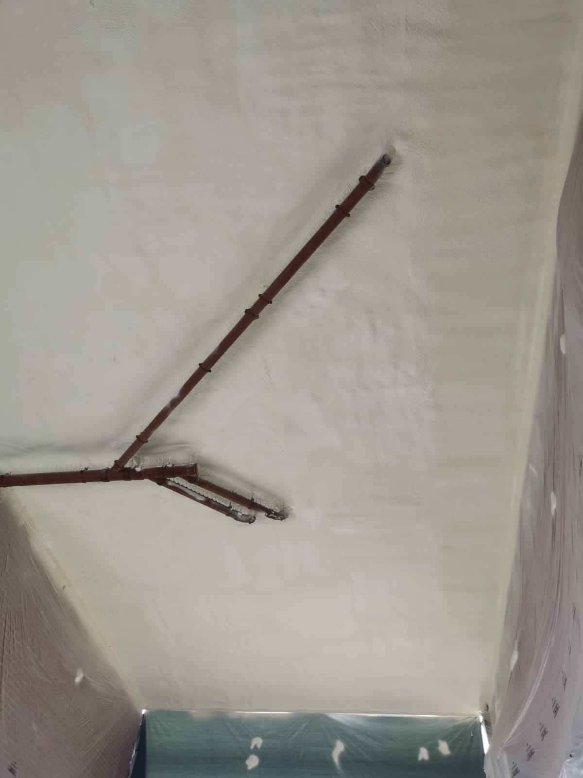 Completed concrete car park soffit with Nexseal LE foam and DC315 coating